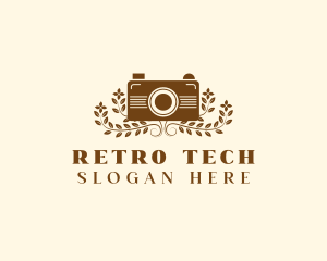 Retro Floral Camera logo design