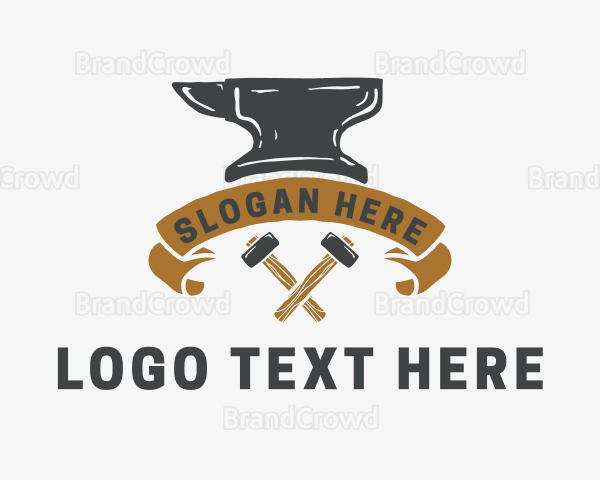 Blacksmith Anvil Banner Logo