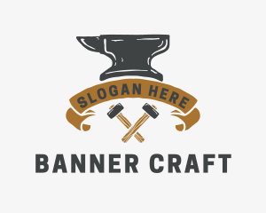 Banner - Blacksmith Anvil Banner logo design