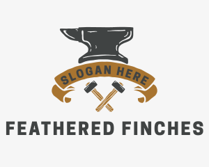 Blacksmith Anvil Banner logo design