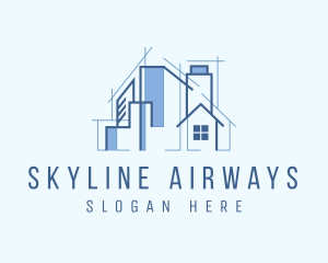 Blue Architecture Building logo design