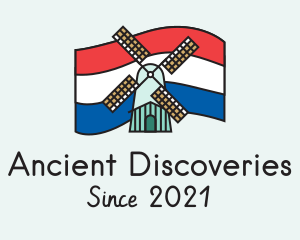 Netherlands Flag Windmill logo design