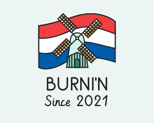 Netherlands Flag Windmill logo design