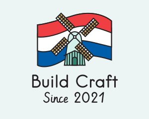 Netherlands Flag Windmill logo design