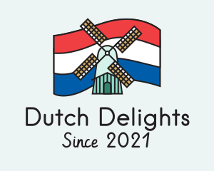 Netherlands Flag Windmill logo design