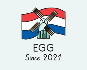 Netherlands Flag Windmill logo design