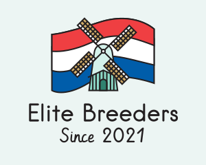 Netherlands Flag Windmill logo design