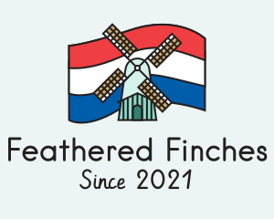 Netherlands Flag Windmill logo design