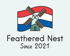 Netherlands Flag Windmill logo design