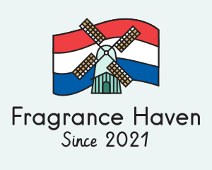 Netherlands Flag Windmill logo design