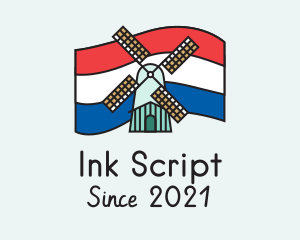 Netherlands Flag Windmill logo design