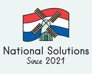 Netherlands Flag Windmill logo design