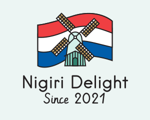 Netherlands Flag Windmill logo design