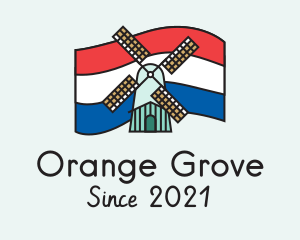 Netherlands Flag Windmill logo design