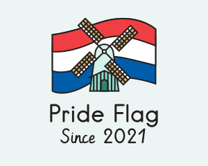 Flag - Netherlands Flag Windmill logo design