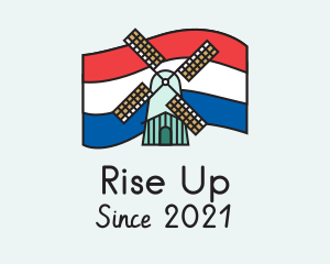 Netherlands Flag Windmill logo design