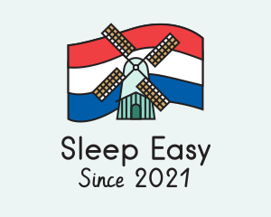 Netherlands Flag Windmill logo design