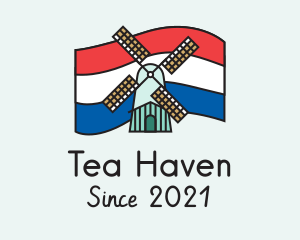 Netherlands Flag Windmill logo design