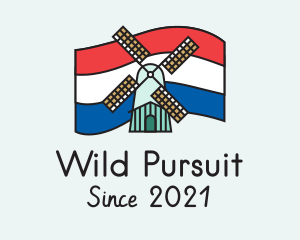 Netherlands Flag Windmill logo design