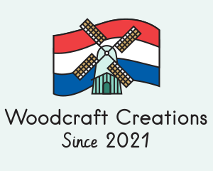 Netherlands Flag Windmill logo design