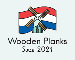 Netherlands Flag Windmill logo design