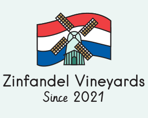 Netherlands Flag Windmill logo design