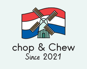 Europe - Netherlands Flag Windmill logo design