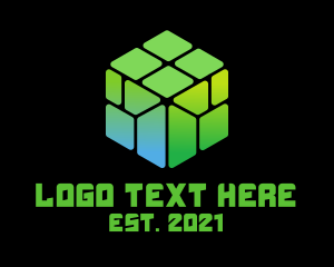 3d - Digital Gaming Cube logo design