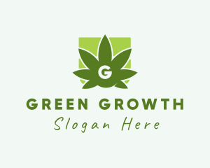 Organic Weed Leaf logo design