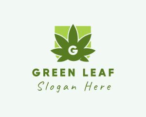 Organic Weed Leaf logo design