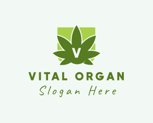 Organic Weed Leaf logo design