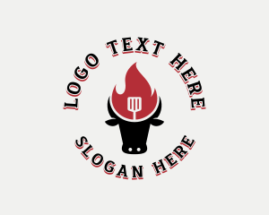 Hot - Beef Flame Barbecue logo design