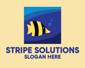 Yellow Striped Butterfly Fish logo design