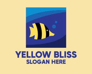 Yellow Striped Butterfly Fish logo design