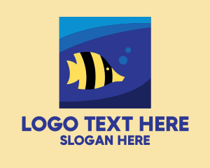 Ocean - Yellow Striped Butterfly Fish logo design