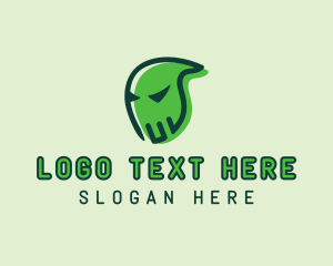 Green Ghost Monster  logo design