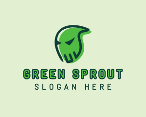 Green Ghost Monster  logo design