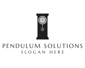 Pendulum - Shutter Grandfather Clock logo design