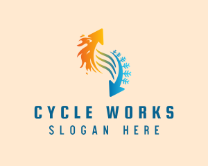 Cycle - Fire Ice Arrow Cycle logo design