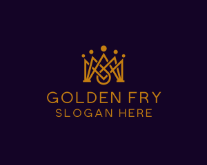 Golden King Crown logo design