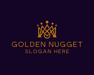 Golden King Crown logo design