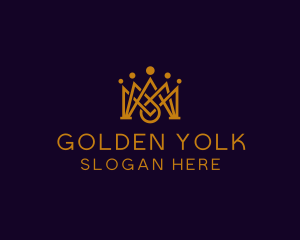 Golden King Crown logo design