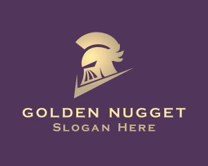 Golden Knight Helmet logo design