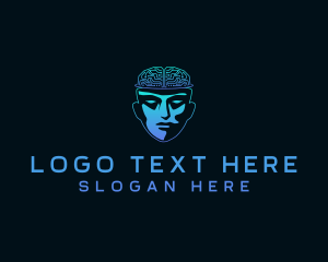 Brain - Human Ai Cyber Tech logo design