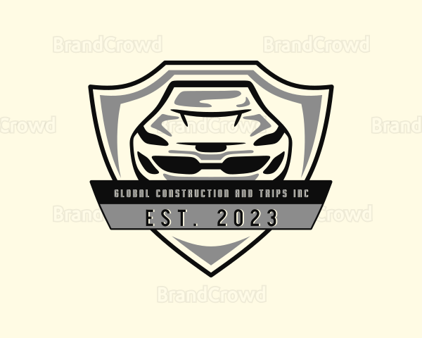 Racing Car Transportation Logo