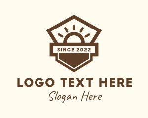 Shop - Sun Camping Badge logo design