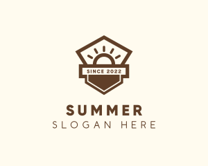 Sun Camping Badge logo design