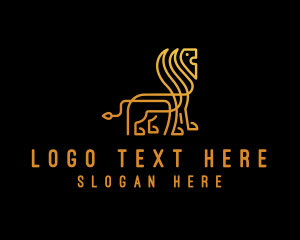Brand - Gold Minimalist Lion logo design