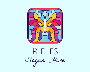 Colorful Stained Glass Butterfly Logo