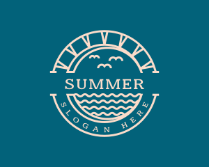 Summer Beach Badge logo design